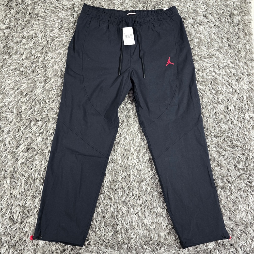Jordan Mens Black Woven Pants Red Jumpman Logo XXL DA9834-010